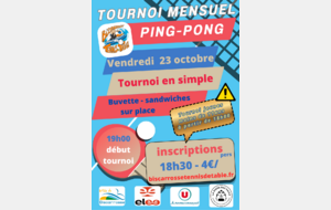 Inscription tournoi mensuel club