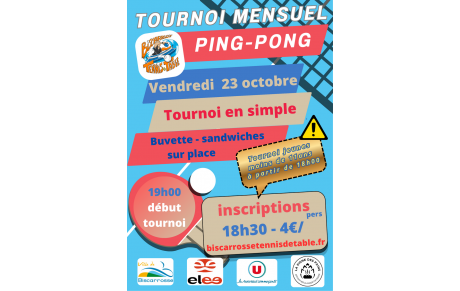 Inscription tournoi mensuel club